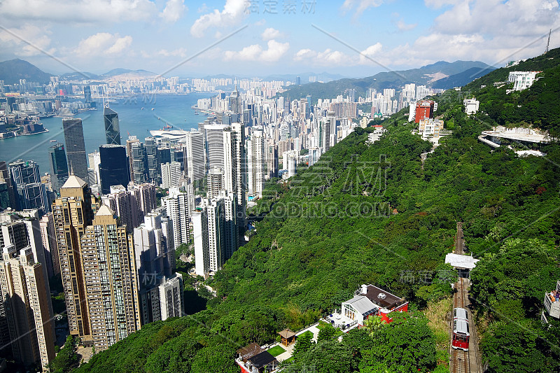 从太平山顶眺望香港天际线