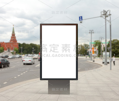 空白垂直街道广告牌