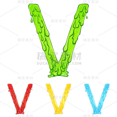 字母V与流滴颜色