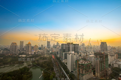 曼谷市夜景，泰国