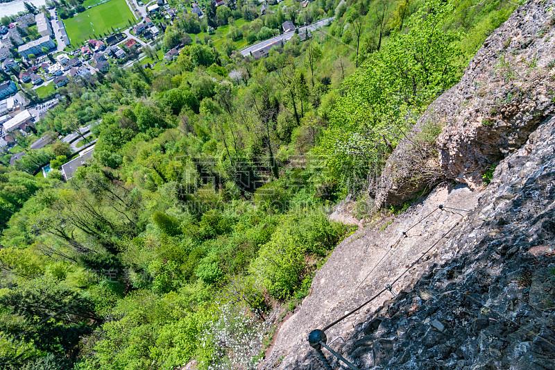 攀登布雷根茨的via ferrata