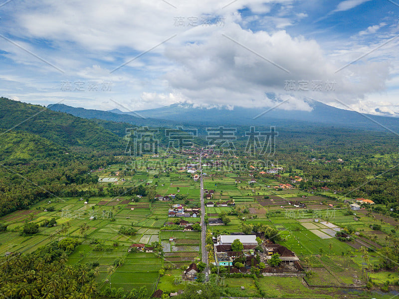 印尼巴厘岛阿米德的鸟瞰图