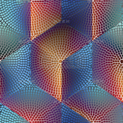 马赛克图案与立方体的图像