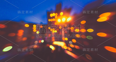 彩色散景灯照片