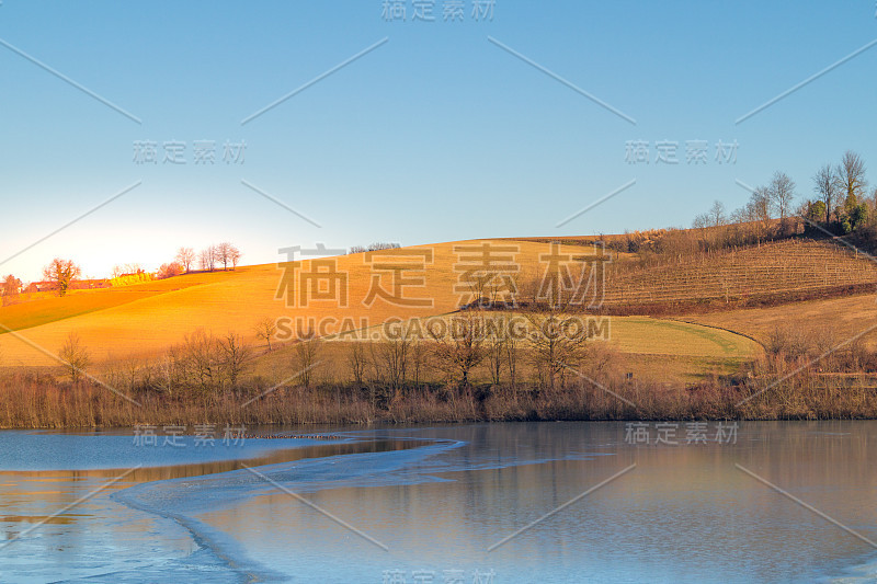 乡村景观，都灵山的全景