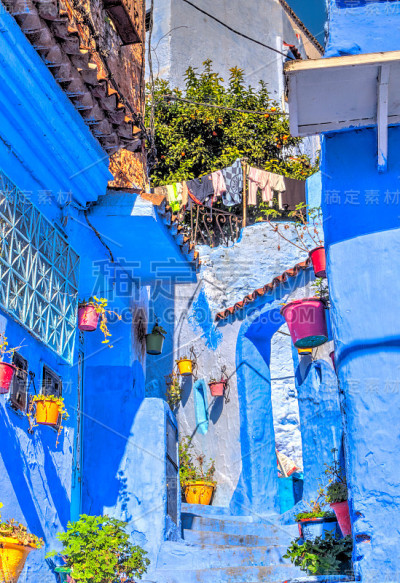 Chefchaouen medina，摩洛哥的“蓝色城市”