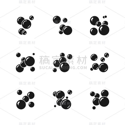 肥皂泡向量黑色图标孤立