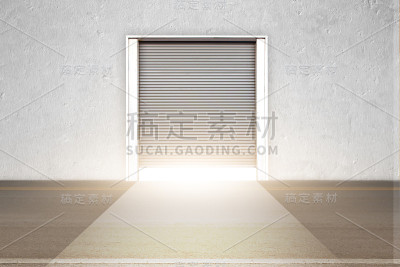 工厂大楼用卷帘作为仓库