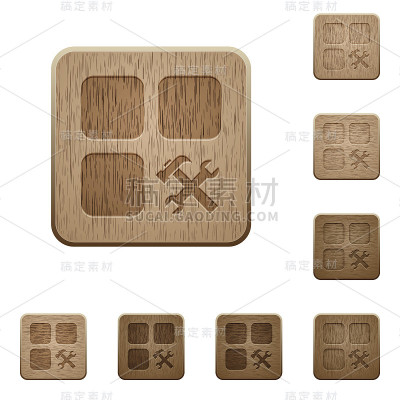 组件工具木制按钮