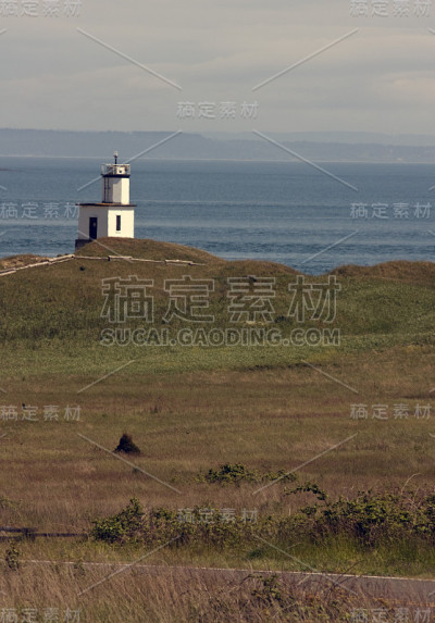 牛点灯塔在圣胡安岛，华盛顿
