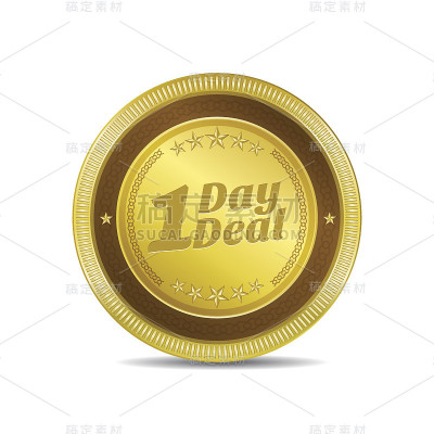 1天交易黄金矢量图标按钮