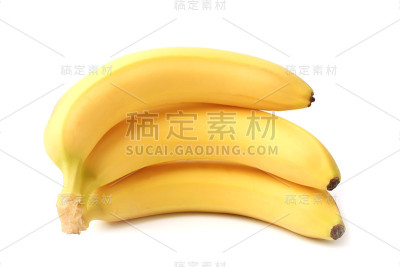 白色背景上分离的香蕉