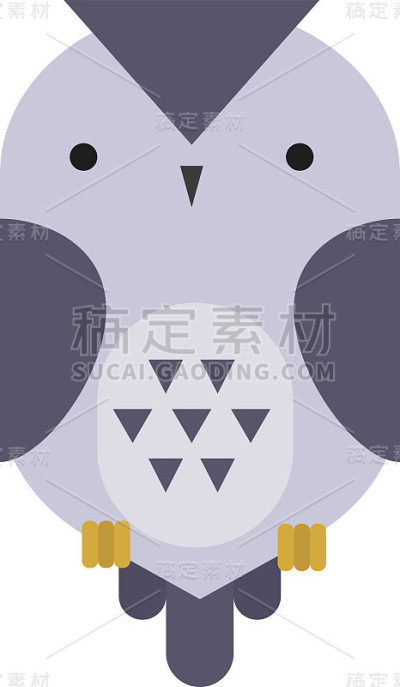 猫头鹰野鸟卡通向量。