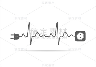 心脏的延长线。矢量插图。