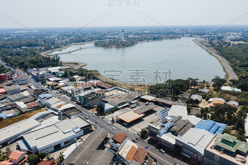 Mueang Sisaket区鸟瞰图