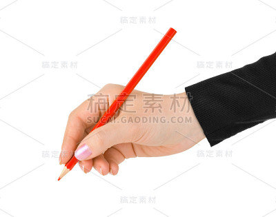 手里拿着红铅笔