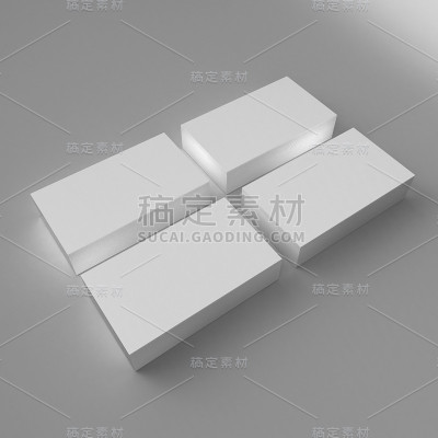 空白白色3d名片和名片模板3d渲染插图模拟和设计演示。