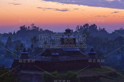 缅甸Mrauk U考古区的寺庙