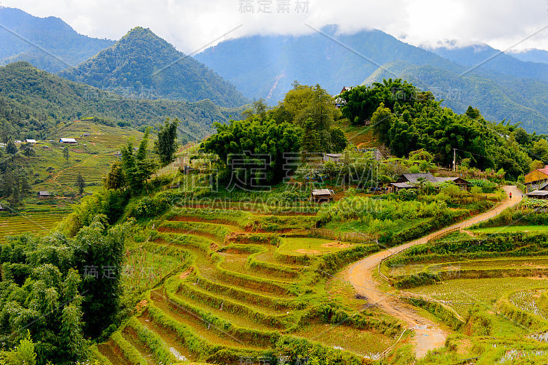 越南美丽的山景