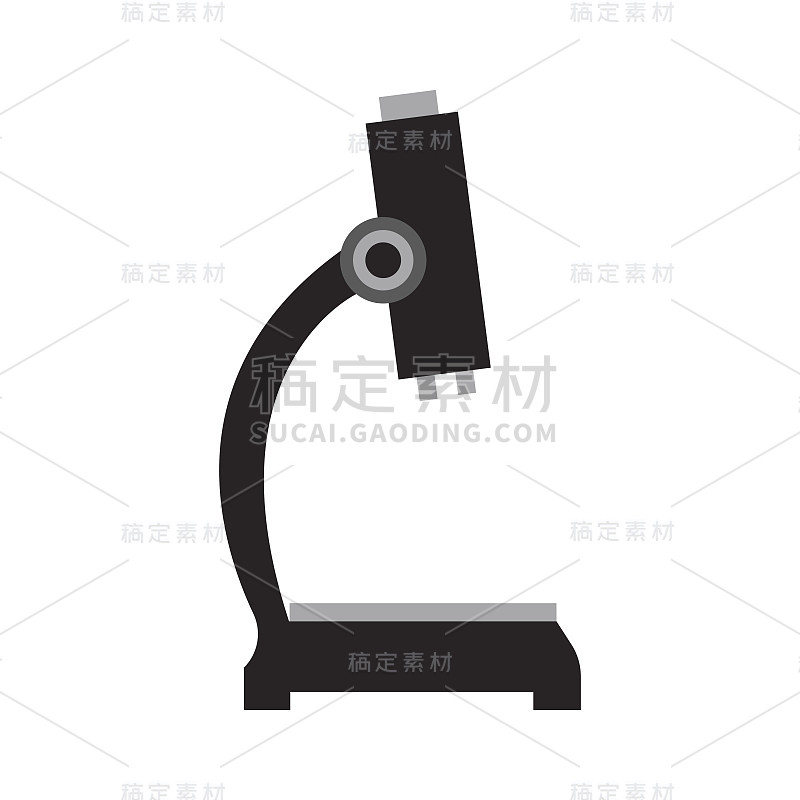 显微镜实验室平面图标矢量插图设计