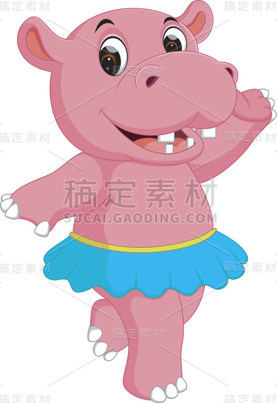 可爱的河马舞蹈卡通
