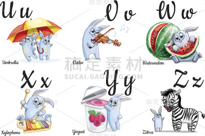 矢量字母的孩子与图片