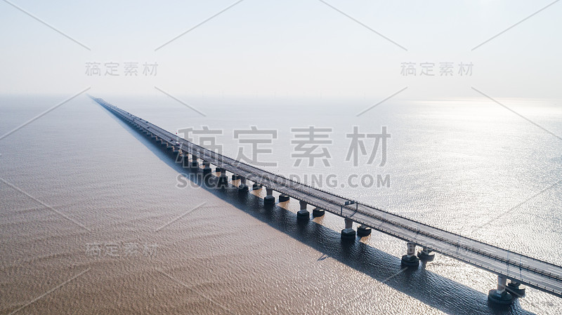 跨海大桥鸟瞰图，东海大桥