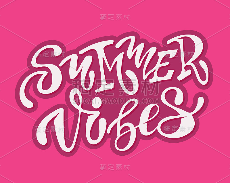 Summer vibes lettering poster banner art