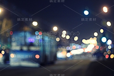 背景模糊散景城市灯光夜晚