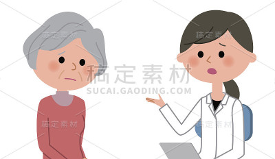 白色外套的女性，咨询