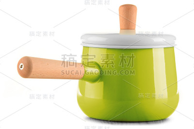 钢锅孤立在白色背景上