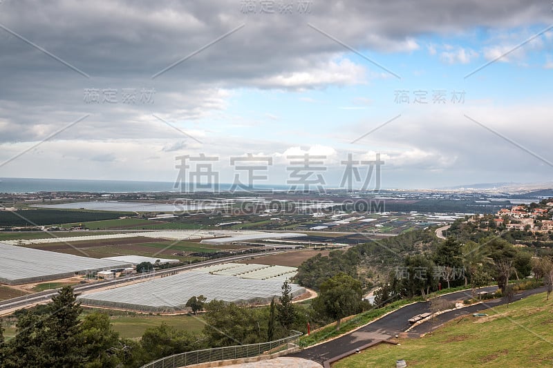 冬天的海景和田野