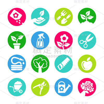 网页图标集-园艺，工具，花