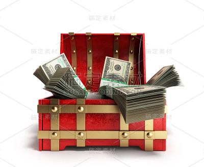 红色木箱里有一包美元
