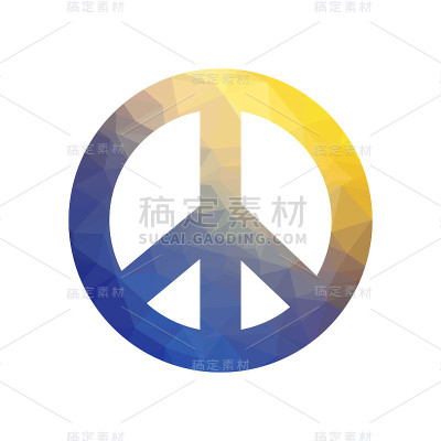 彩色和平标志孤立