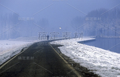 一个下雪的道路