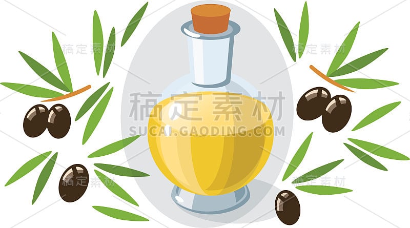 Vector illustration a bottle of olive oil