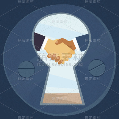 握手视图通过钥匙孔业务握手