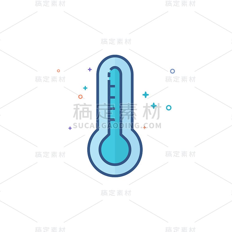 Flat Color Icon -温度计