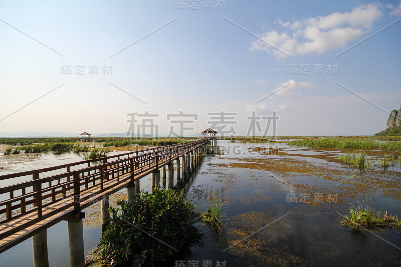 从Khao sam roi yod木桥上的山景