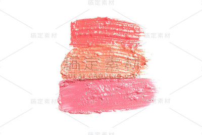 口红污点孤立在白色背景上。化妆产品