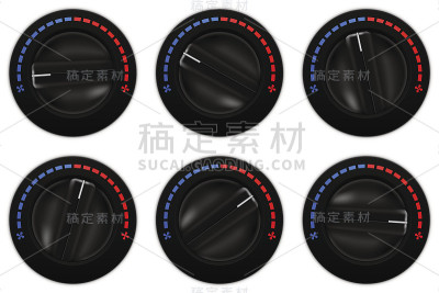 风扇温度旋钮开关。汽车空调系统
