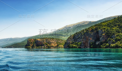 马其顿奥赫里德湖令人惊叹的景色