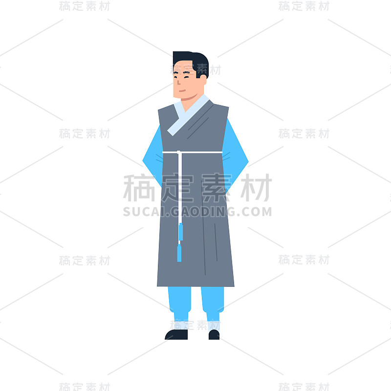 韩国传统服饰穿古装的人孤立的亚洲服饰概念