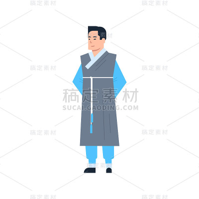 韩国传统服饰穿古装的人孤立的亚洲服饰概念