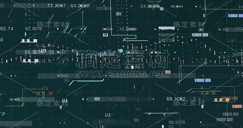 摘要数字网络数据背景，三维渲染