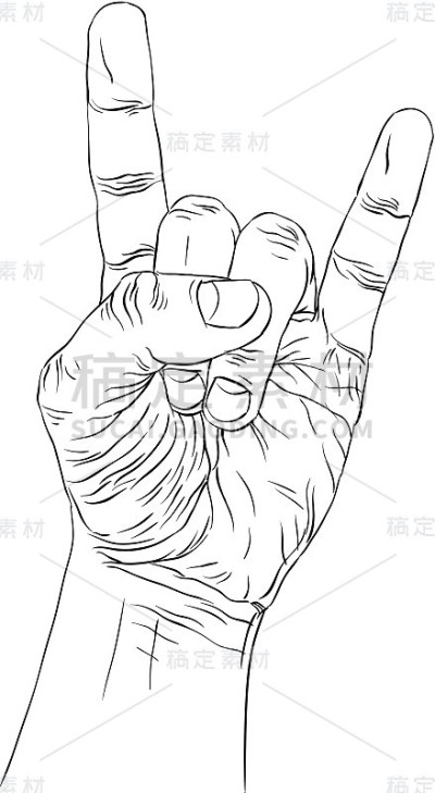 摇滚手势，摇滚，手势