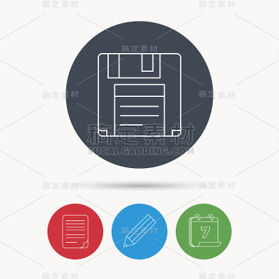软盘图标。复古数据存储标志。