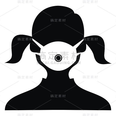 带呼吸器的人，黑色矢量图标