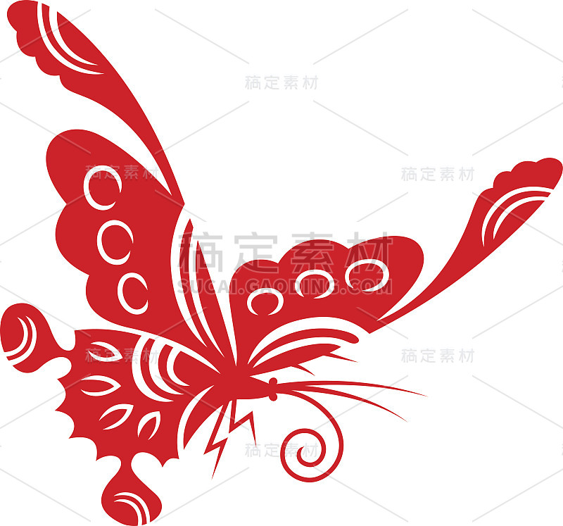 中国风格的蝴蝶图案